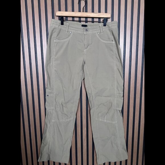 Kuhl Pants - Kuhl Cargo Pants 12 Womens Beige Hiking Cotton Nylon Straight Performance